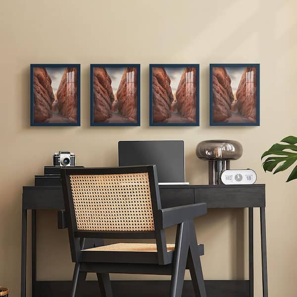 Modern 11 in. x 14 in. Dark Blue Picture Frame (Set of 4)