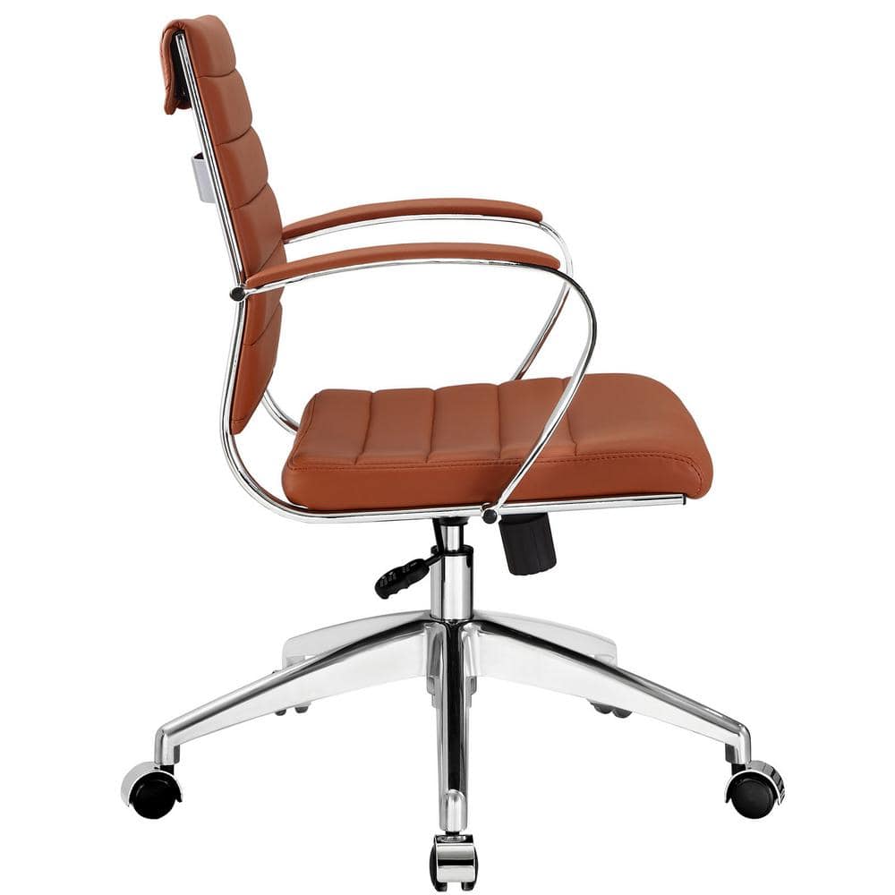 Terracotta High Back Swivel Office Chair with Chrome Base