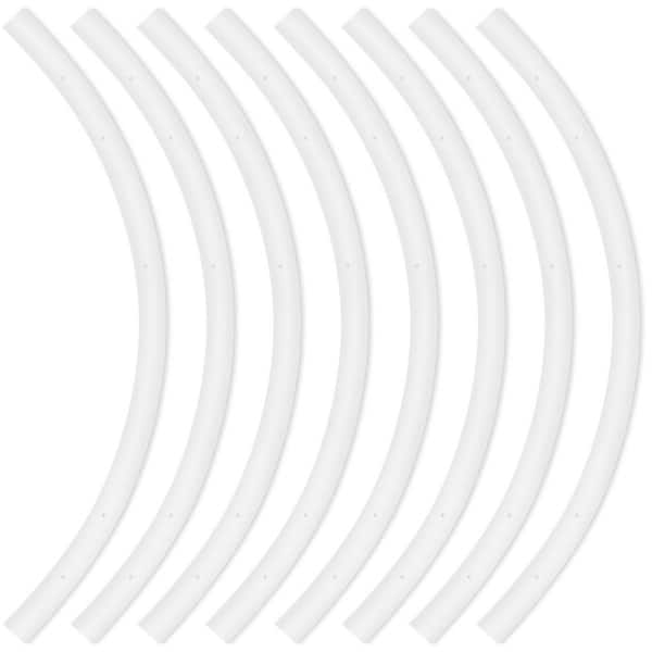 2FT H-Type Curved Track Light Rail, Compatible with Standard 120V Single Circuit 3-Wire H-Track Systems, White 8 Pack
