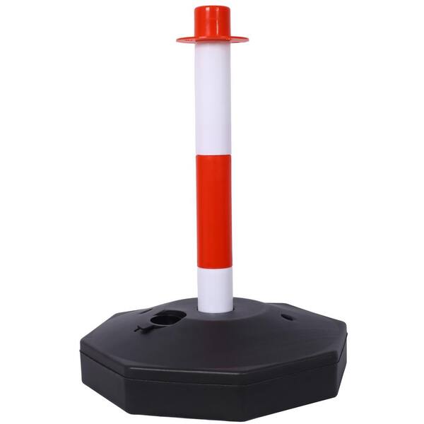 Tidoin 4-Pack Red 11.25 in. x 11.25 in. x 2.7 ft. Composite Fence Picket Post Cones with Fillable Base and 5 ft. Chain