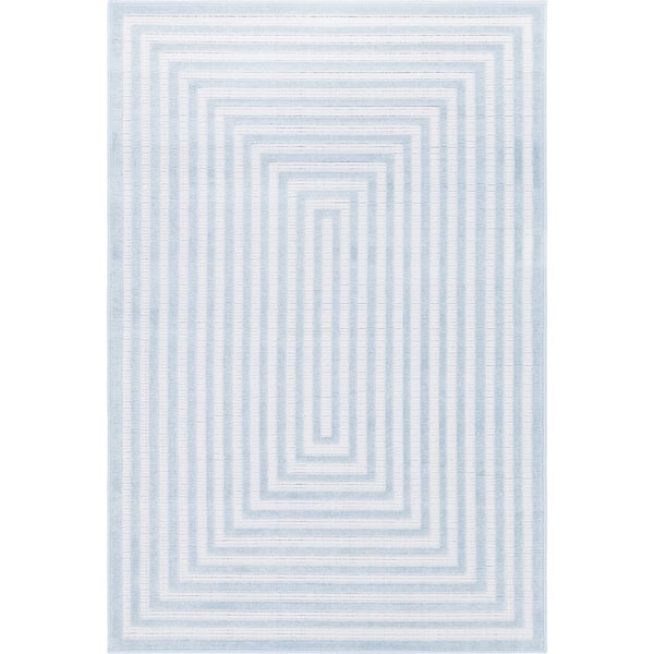 Unique Loom Sabrina Soto Light Blue 4 ft. x 6 ft. Prescott Indoor/Outdoor Area Rug
