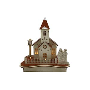 9 in. Lighted Church with Carolers