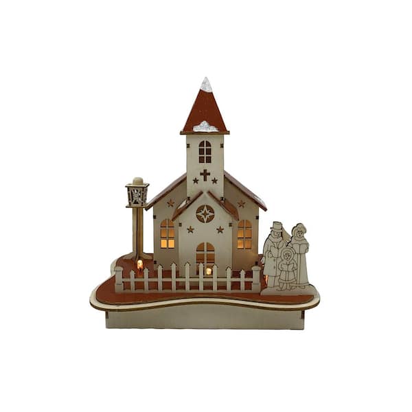 Santa's Workshop 9 in. Lighted Church with Carolers