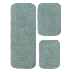 Radiant Collection 100% Cotton Bath Rugs Set, 3-Pcs Set with Runner, Blue