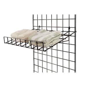 Black Shelf for Wire Wall Grid, Small Straight Shelf Rack for Mesh