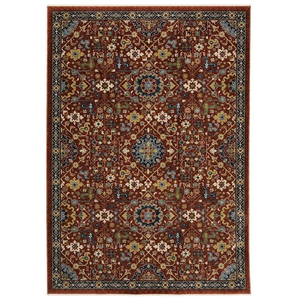 AVERLEY HOME Ambrose Red/Multi 10 ft. x 13. ft. Oriental Floral ...