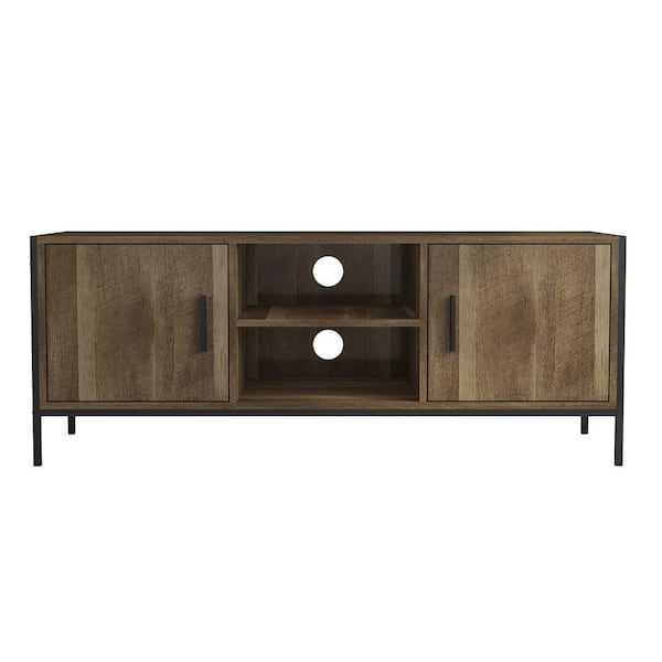ZIRUWU 48.38 in. W Natural TV Console Table Media Cabinet with Storage Fits TV's Up to 50 in.