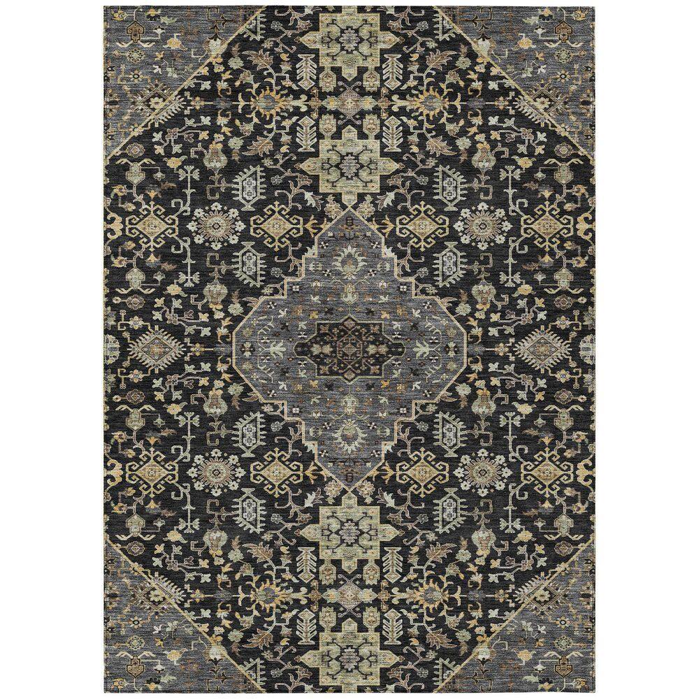 Chantille Machine Washable Indoor/Outdoor Abstract ACN2714 Black 5 ft. x 7 ft. 6 in. Area Rug price history on PriceWatchPro