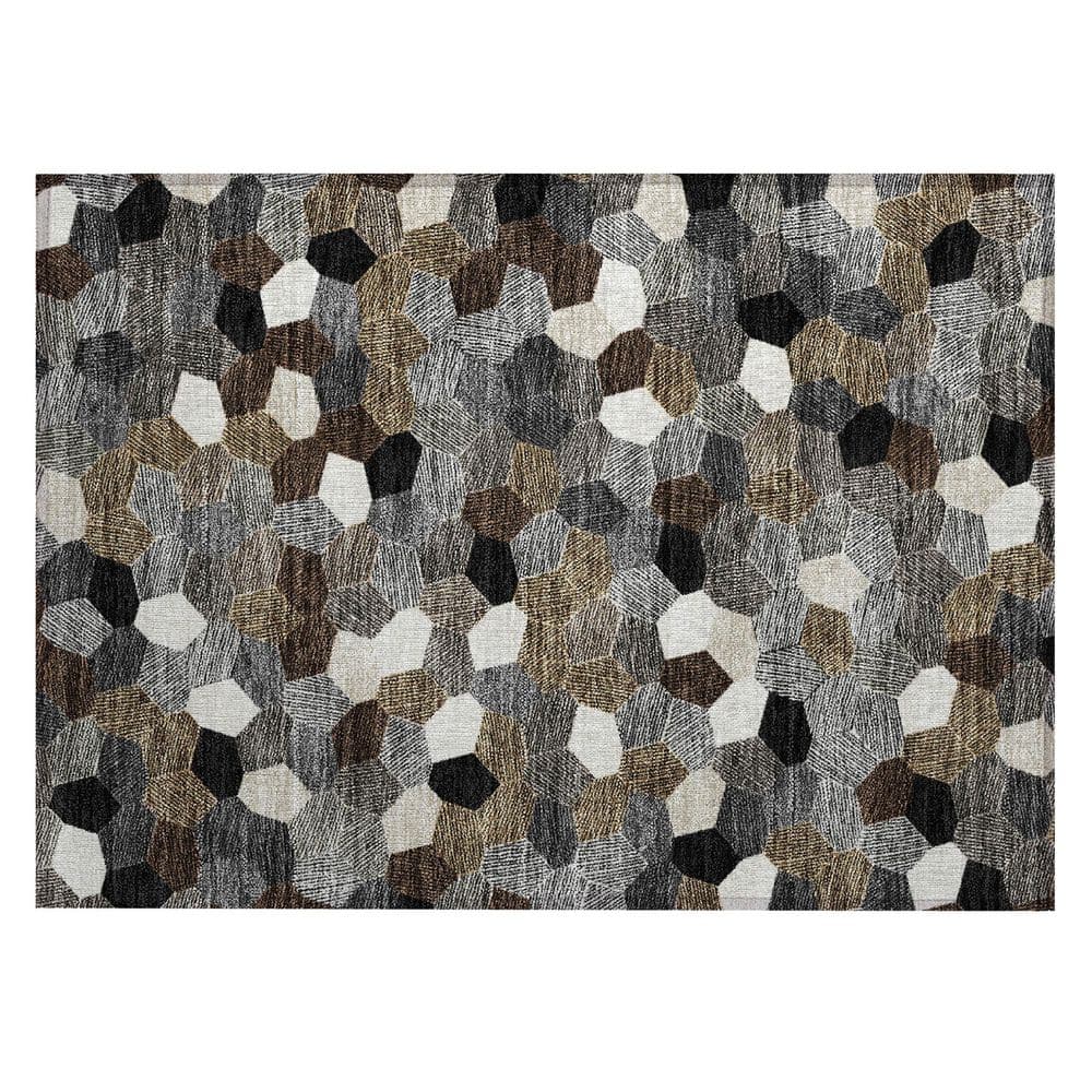 Chantille Machine Washable Indoor/Outdoor Abstract ACN2573 Black 2 ft. x 3 ft. Accent Rug price history on PriceWatchPro
