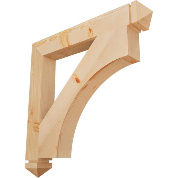 Ekena Millwork 3.5 in. x 30 in. x 30 in. Douglas Fir Westlake Arts and Crafts Smooth Bracket