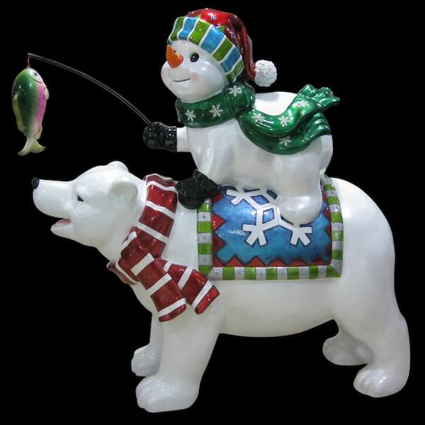 HOLIDYNAMICS HOLIDAY LIGHTING SOLUTIONS 48 in. Polar Bear Resin March Outdoor Christmas Decor