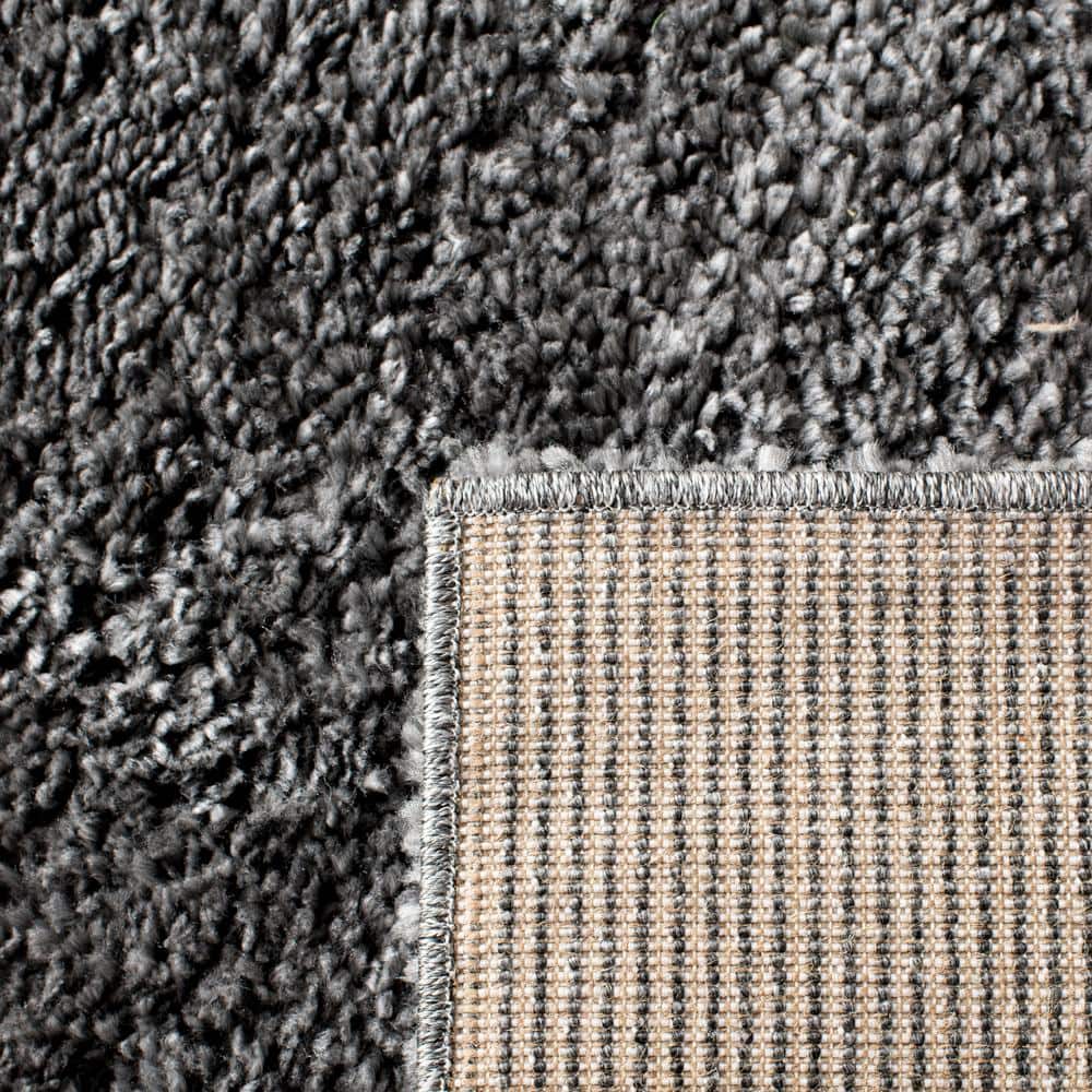Elysian Gray 47" Round Synthetic Shag Area Rug