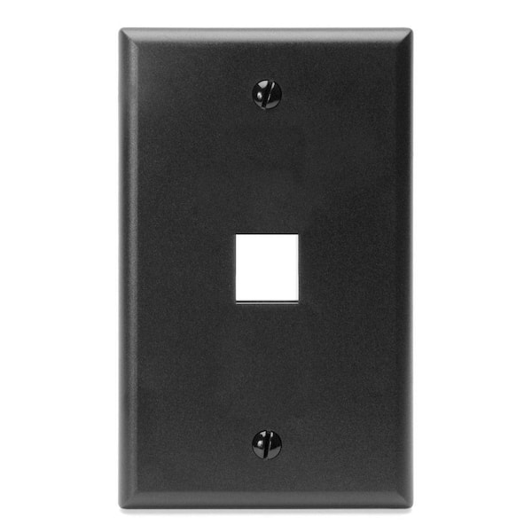 Leviton Black 1-Gang Audio/Video Wall Plate (1-Pack) 41080-1EP