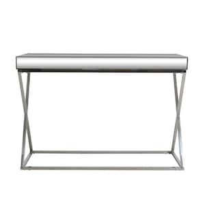 Murley 45.3 in. Silver 30 in. Rectangle Glass Console Table