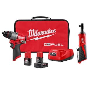 M12 FUEL 12-Volt Lithium-Ion Brushless Cordless 1/2 in. Drill Driver Kit with M12 3/8 in. Ratchet