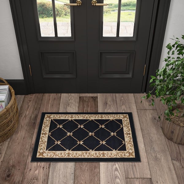 Sensation Border Black 2 ft. x 3 ft. Indoor Area Rug