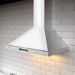 36 in. 380 CFM Convertible Wall Mount Range Hood in Stainless Steel with LED Lighting and Permanent Filters