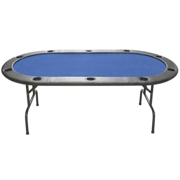 Trademark Full Size Blue Felt Poker Table