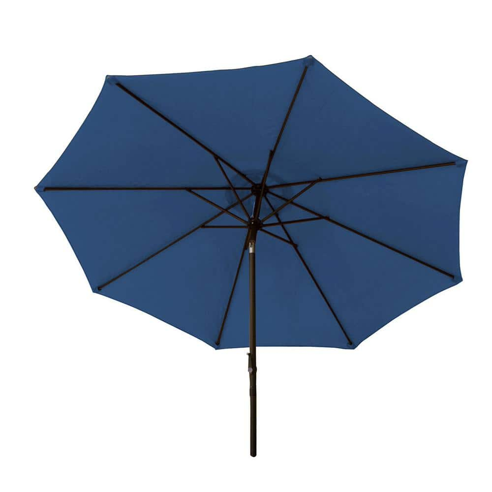 Bliss Outdoors Patio Umbrella w/ Aluminum Pole & Push Button Tilt  9-Foot Canopy  Color Fade & Water Resistant  1.5-in. Pole Diameter (Blue)