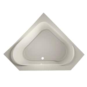 CAPELLA 60 in. x 60 in. Acrylic Neo Angle Oval Corner Drop-in Non Whirlpool Bathtub in Oyster