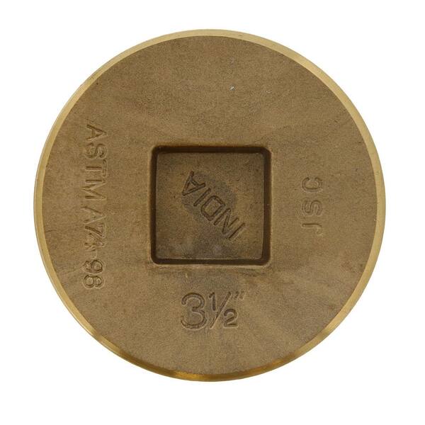 JONES STEPHENS - 4 in. Service Weight Cast Iron Push-On Cleanout Less Gasket with Countersunk Plug for DWV - 3 in. H