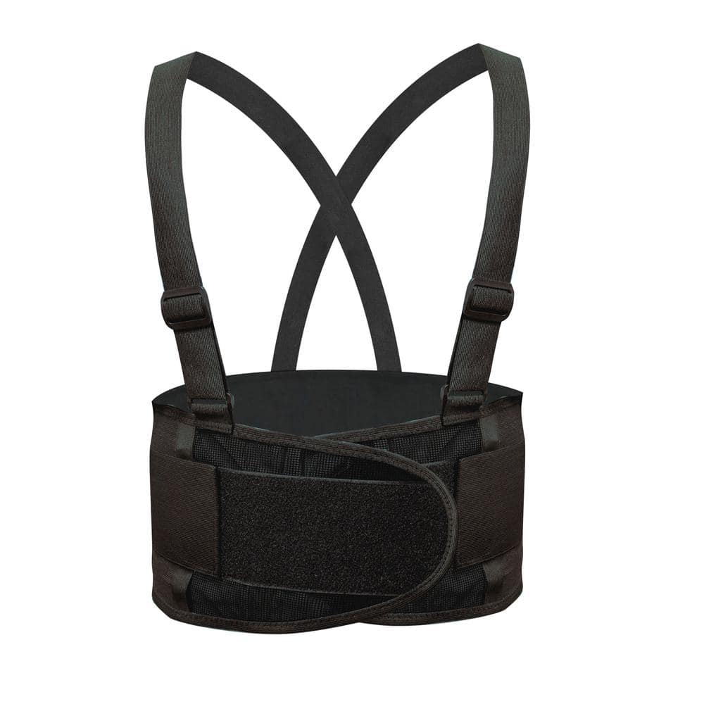 BISON LIFE Black X Large 44 in. 52 in. Lifting Support Weight Belt Lower Back Brace Dual Adjustable Straps 3 Pack BLSH ES XL 2LB 3 The Home