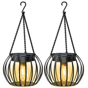 Outdoor Waterproof Lanterns Decorative, Outdoor Lights Solar Powered, 2 Pack