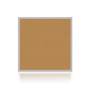 Natural Cork 48 in. x 48 in. Bulletin Board with Aluminum Frame, (1-Pack)