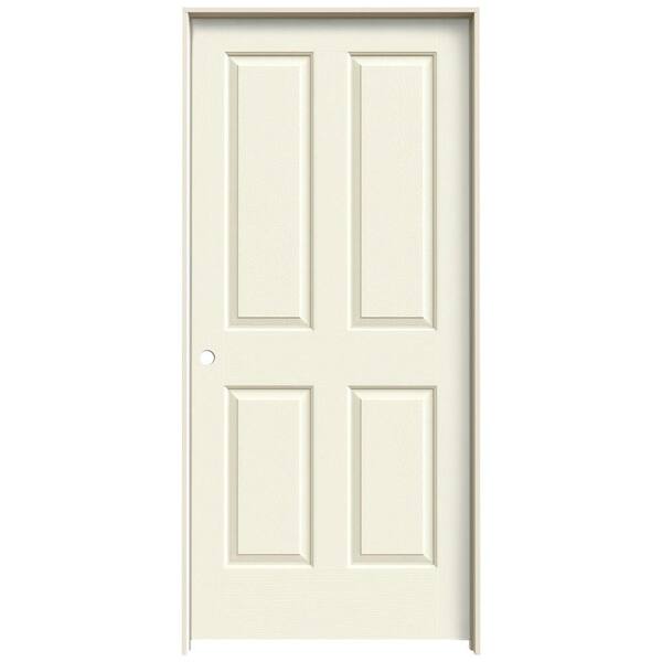 JELD-WEN Textured 4-Panel Painted Molded Single Prehung Interior Door