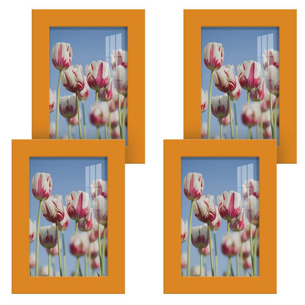 Wexford Home Modern 5 in. x 7 in. Orange Picture Frame (Set of 4