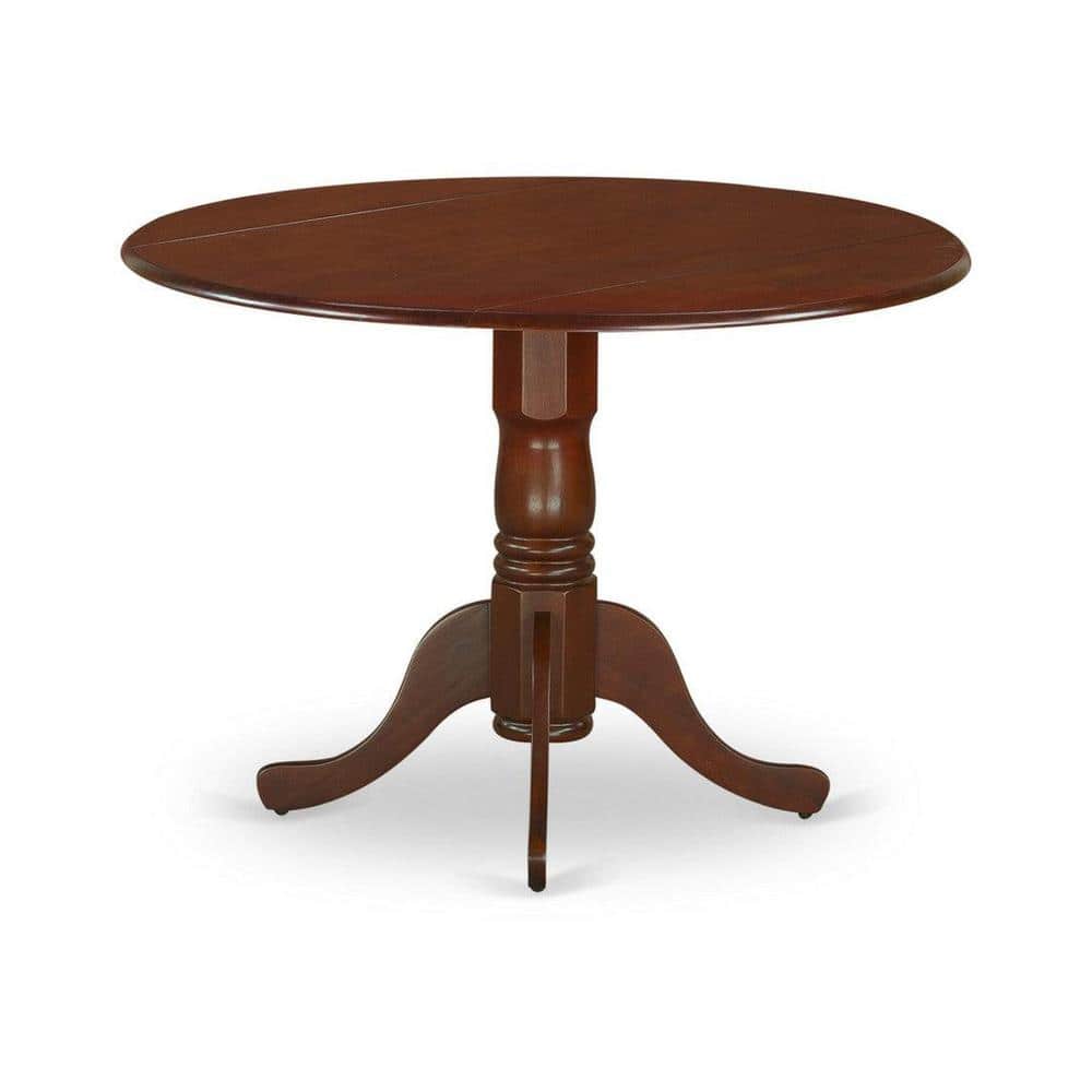 Mahogany Round Dining Table Set with 4 X-Back Chairs