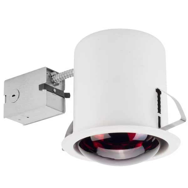 Globe Electric 6 in. White Recessed Heat Lamp Lighting Kit