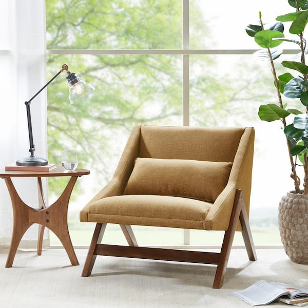 Boomerang Mustard Yellow/Pecan Arm Chair