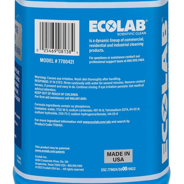 ECOLAB - 1 Gal. All Purpose Premium Pressure Wash Concentrate, Removes Stains on Patios, Cars, Wood and Utility Trailers
