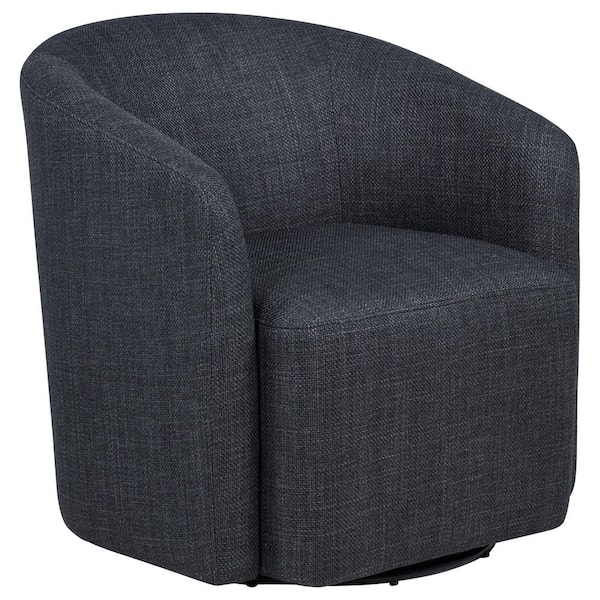 Mossbrook Anthracite Fabric Upholstered Swivel Accent Chair