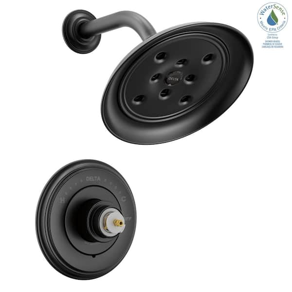 Delta Cassidy 1-Handle Shower Trim in Matte Black (Valve and