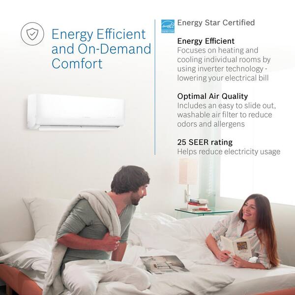 Bosch Max Performance ENERGY STAR 9,000 BTU 0.75-Ton Ductless Mini Split Air  Conditioner and Heat Pump 230-Volt/60 Hz 8733954432 - The Home Depot