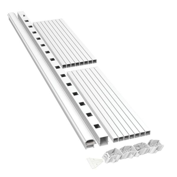 Bella Premier Series 8 ft. x 42 in. White Stair Rail Kit with Square Balusters