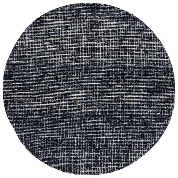 SAFAVIEH Abstract Black/Gray 6 ft. x 6 ft. Speckled Round Area Rug