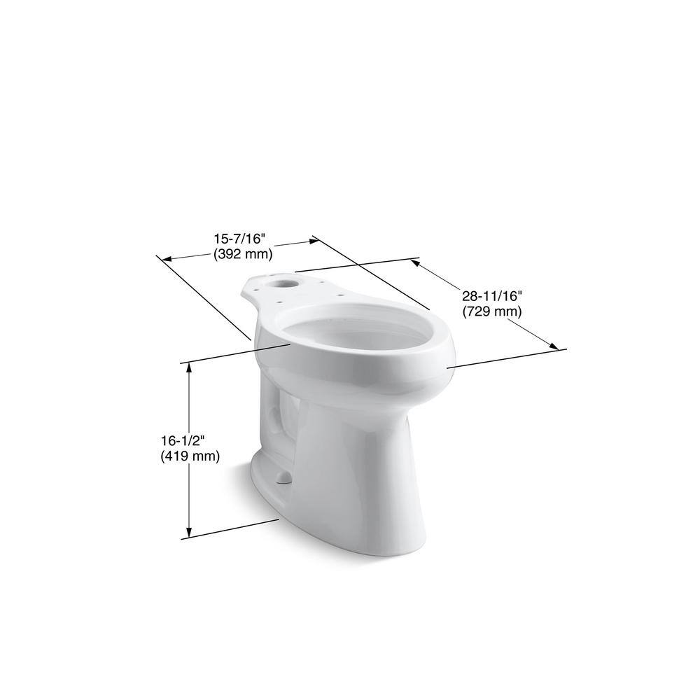 White High Efficiency Elongated Free Standing Toilet Bowl