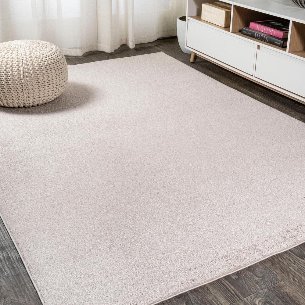Beige Low-Pile Synthetic Reversible Area Rug, 3 x 5 ft