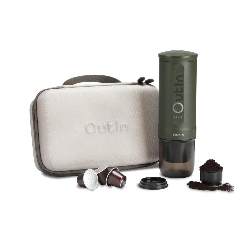 Nano Portable 2 Cup Forest Green Espresso Machine with Rechargeable Battery with Ground Coffee and Capsules + Travel Bag price history on PriceWatchPro
