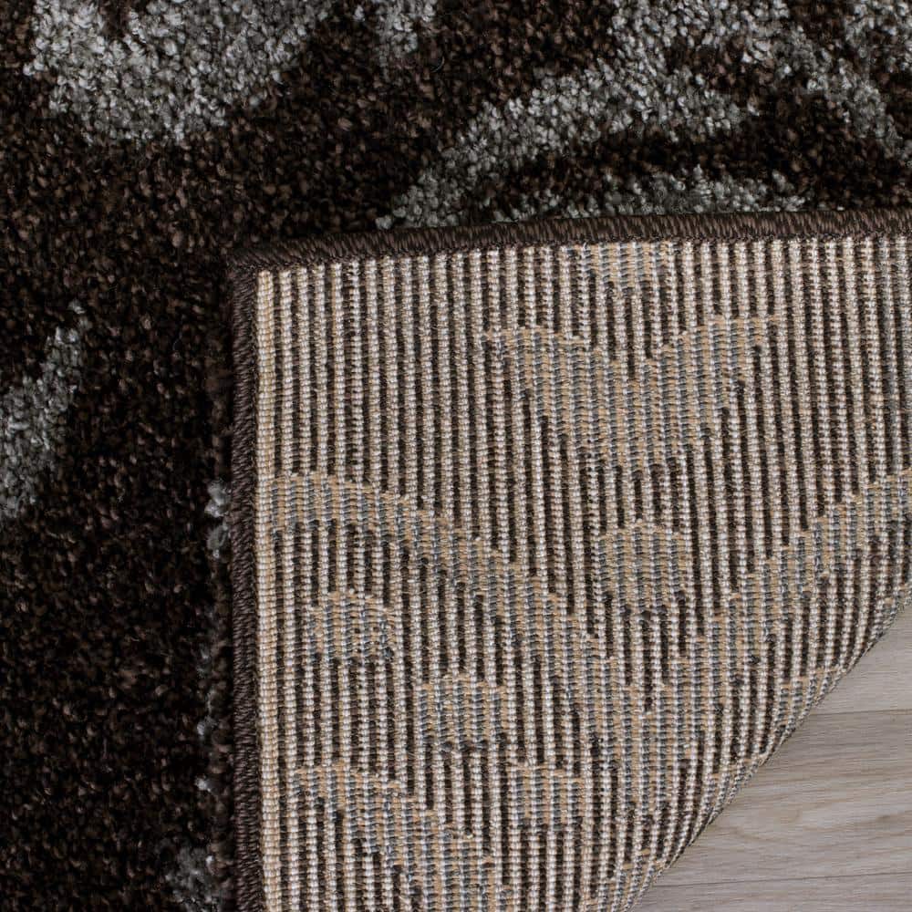 Florida Shag SG460 Power Loomed Indoor Area Rug - Dark Brown/Smoke - 8'x10' - Safavieh