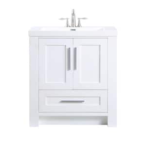 Aubrey 30 in. W x 19 in. D x 34 in. H Bath Vanity in White with Cultured Marble Vanity Top in White with White Basin