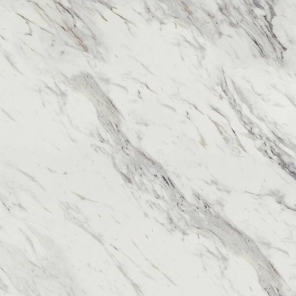 Wilsonart 3 in. x 5 in. Laminate Sheet Sample in Calcutta Marble with Premium Textured Gloss Finish