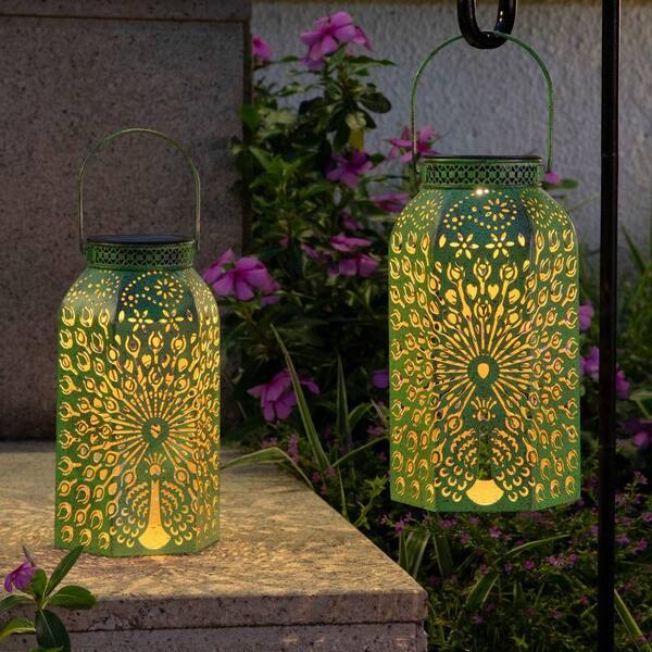 FAWEY TRED INC Outdoor Decor, Antique Green Solar Lanterns Lights