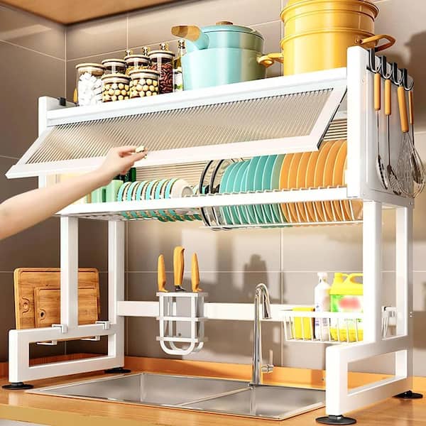 2-Tier Storage Carbon Steel Standing Over-the-Sink Drying Dish - Main Image