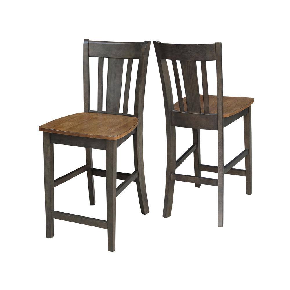 San Remo 24" Solid Wood Counterheight Stool in Hickory/Washed Coal
