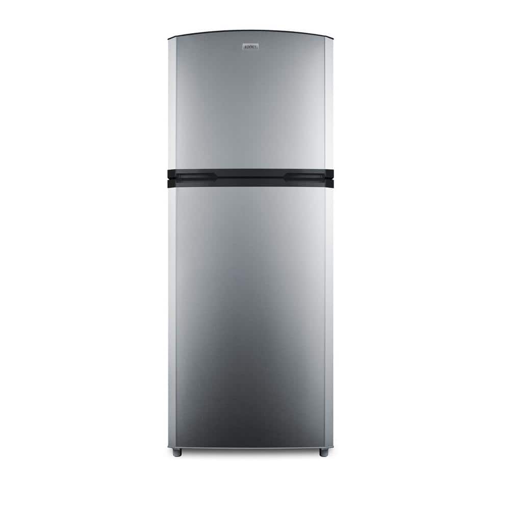 Summit Appliance 12.9 cu. ft. Top Freezer Refrigerator in Stainless Steel, Stainless steel doors/black cabinet