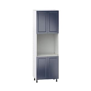 Devon Painted 30 in. W x 94.5 in. H x 24 in. D Blue Recessed Assembled Pantry Single Oven Kitchen Cabinet